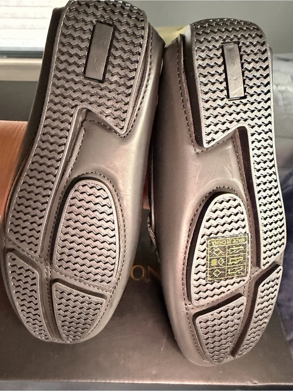 Kids Black Dress Loafers with Red Accent